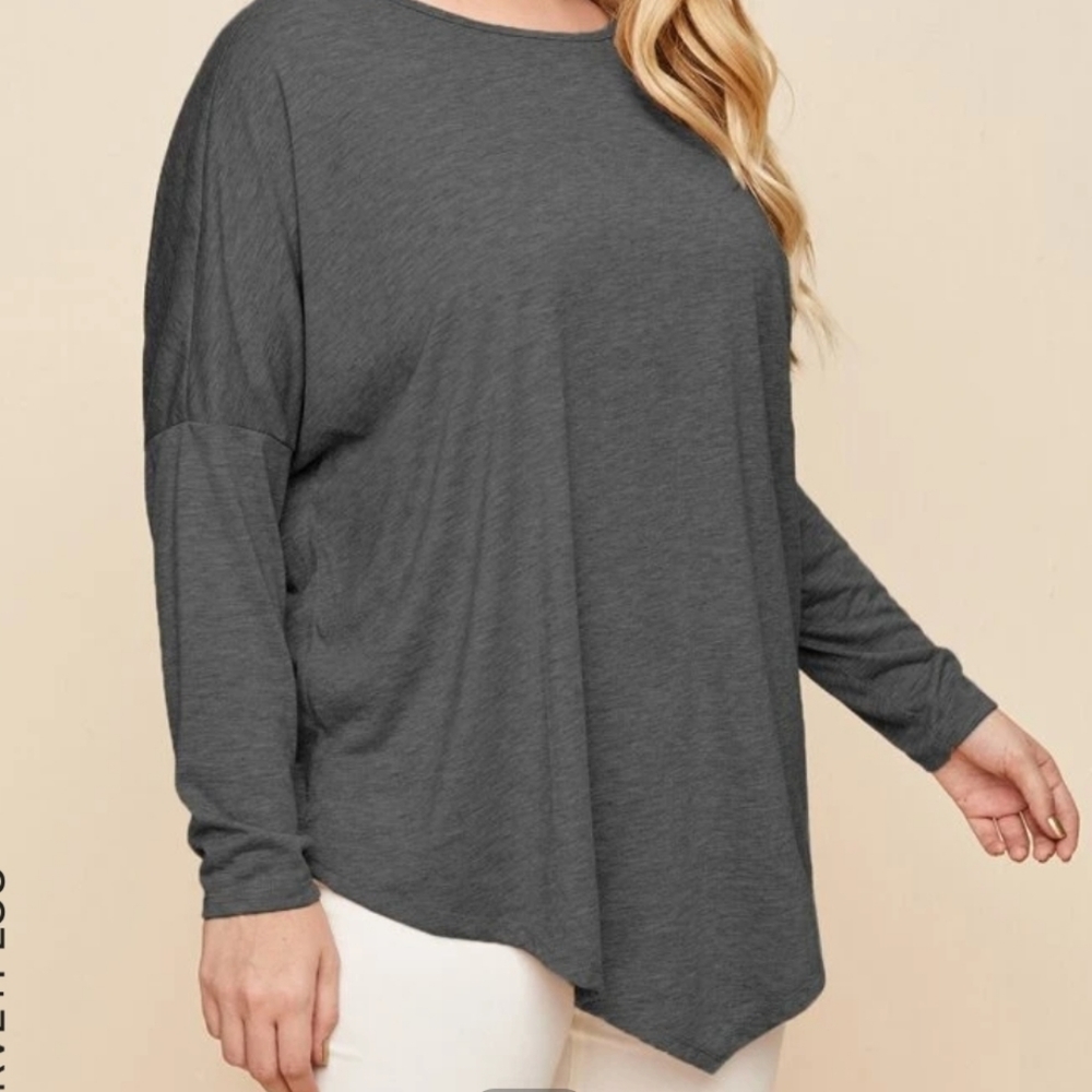 SHEIN Drop Shoulder Bandana Hem T-shirt - Picture 4 of 10